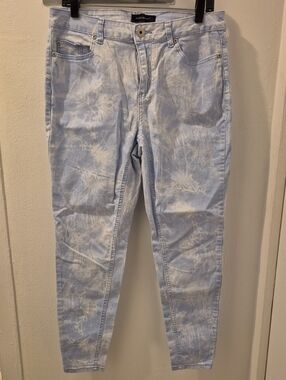 Ashley Stewart Pale Blue Cloud Wash Tie-Dye Skinny Jeans - Size 14